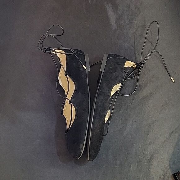 SAM EDELMAN FLYNT ANKLE STRAP TIE BALLET SUEDE LEATHER FLAT SHOE - Picture 10 of 15